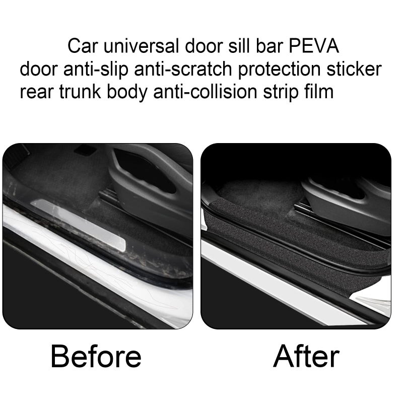 Ajxn Anti-Slip Car Door Entry Guard, 16.4FT DIY Adhesive Car Door Sill Protector, Car Paints Protector Sticker Cover Also Prevent from Scuffs, Scratches, or Damage, Textured Black (16ft x 7cm) - Image 5